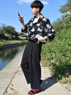 「アロハシャツ」｜おだまや  さん（メンズ・171cm）の夏コーディネート