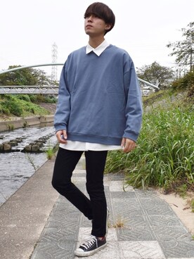 「GU（ジーユー）の（GU）スキニーフィットジーンズ（MEN ⁄ ジーンズ）」を使った、おだまや  さん（メンズ・171cm）の秋コーディネート