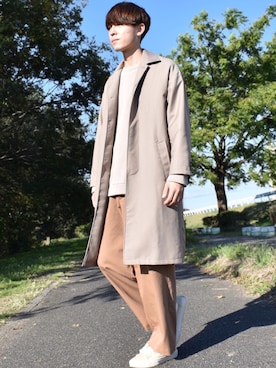 「DOOPZ（ドープス）のアイテム（ステンカラーコート）」を使った、おだまや  さん（メンズ・171cm）の秋コーディネート