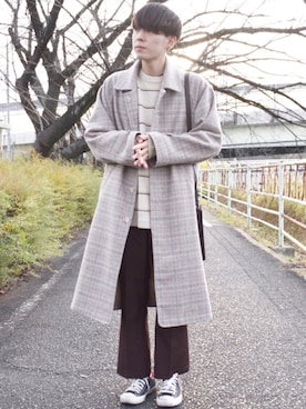 「CREARE -LINO-（クレアーレリノ）のアイテム（ステンカラーコート）」を使った、おだまや  さん（メンズ・171cm）の冬コーディネート