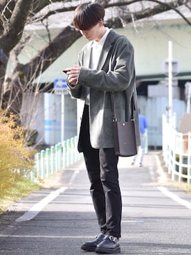 「HARE（ハレ）のアイテム（シューズ）」を使った、おだまや  さん（メンズ・171cm）の冬コーディネート