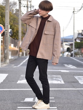 「GU（ジーユー）の（GU）スキニーフィットジーンズ（MEN ⁄ ジーンズ）」を使った、おだまや  さん（メンズ・171cm）の春コーディネート