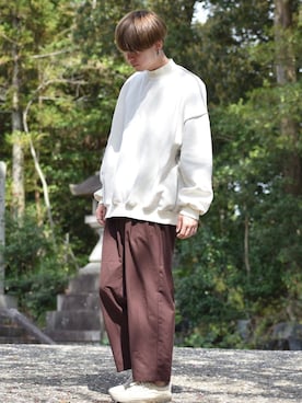 「CREARE -LINO-（クレアーレリノ）のアイテム（スウェット）」を使った、おだまや  さん（メンズ・171cm）の春コーディネート