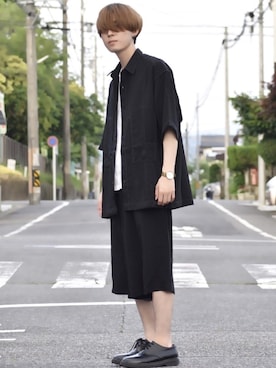 「EMMA CLOTHES（エマクローズ）のアイテム（セットアップ）」を使った、おだまや  さん（メンズ・171cm）の夏コーディネート