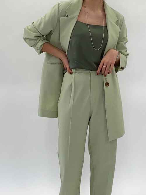 DESCENDANT 24SS DC-3 パンツ L green 緑 スラックス DESCENDANT/CARGO SATIN TROUSERS (OLIVE DRAB)