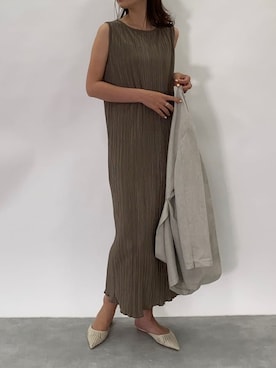 「titivate（ティティベイト）のアイテム（ノーカラージャケット）」を使った、titivateさん（レディース・163cm）の春コーディネート