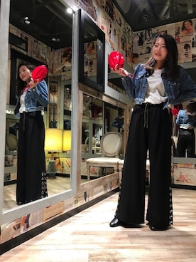 「デニムから始まったライフスタイルブランド」｜「アイテム（ジャケット/アウター）」を使った、nanaさん（レディース・167cm）の冬コーディネート