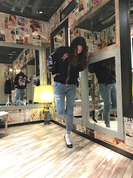 「デニムから始まったライフスタイルブランド」｜「アイテム（ジャケット/アウター）」を使った、nanaさん（レディース・167cm）の冬コーディネート