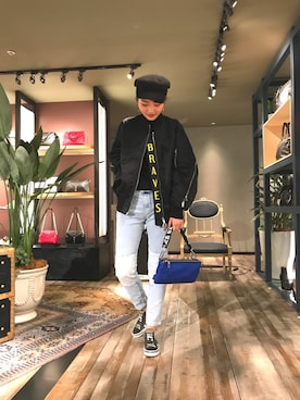 「デニムから始まったライフスタイルブランド」｜「アイテム（ジャケット/アウター）」を使った、nanaさん（レディース・167cm）の春コーディネート