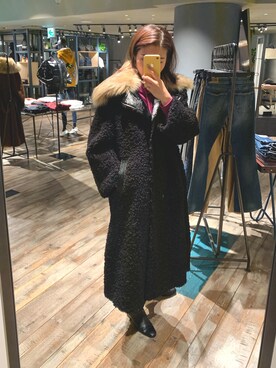 「ディーゼル」｜「アイテム（その他アウター）」を使った、nanaさん（レディース・168cm）の冬コーディネート