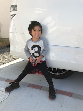 「Cherokee（-）のアイテム」を使った、takuhinaさん（キッズ・90cm）の秋コーディネート