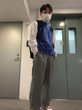 「used mix」｜「アイテム（スラックス）」を使った、たーせーさん（メンズ・172cm）の春コーディネート