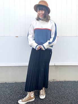 「FILA（フィラ）のアイテム（スウェット）」を使った、𝚢𝚞𝚛𝚒𝚔𝚘❥さん（レディース・160cm）の秋コーディネート