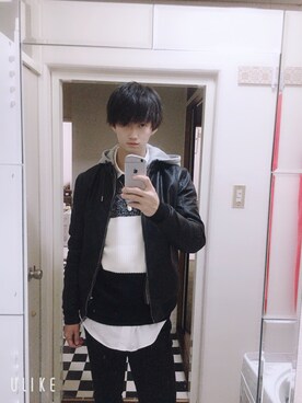 「2018マイベストコーデ」｜「アイテム（ライダースジャケット）」を使った、畠山隆太さん（メンズ・180cm）の冬コーディネート