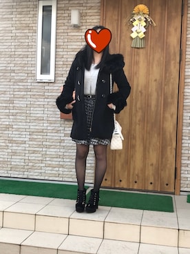 「one way（ワンウェイ）のアイテム（ダッフルコート）」を使った、misakiさん（レディース・157cm）の冬コーディネート