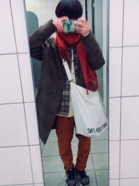 「CIAOPANIC TYPY（チャオパニックティピー）のアイテム（チェスターコート）」を使った、ざさん（メンズ・164cm）の冬コーディネート