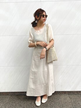 「croire（クルア）のアイテム」を使った、みぎみみさん（レディース・161cm）の夏コーディネート