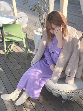 「M nort（エムノート）のアイテム（ブルゾン）」を使った、みぎみみさん（レディース・161cm）の冬コーディネート