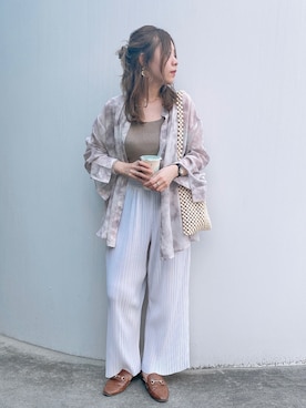 「croire（クルア）のアイテム」を使った、みぎみみさん（レディース・161cm）の春コーディネート