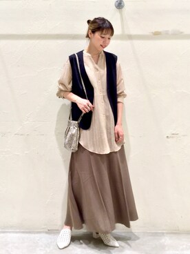 うねストライプジレを使った人気ファッションコーディネート Wear