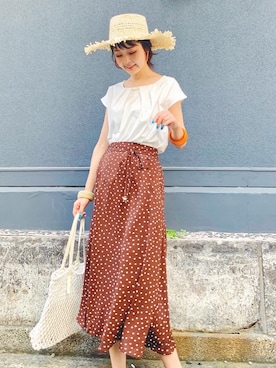 「VIS（ビス）のアイテム（帽子）」を使った、Yukkyさん（レディース・165cm）の夏コーディネート