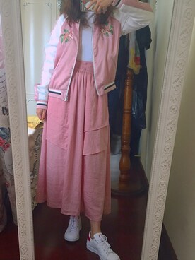 「stradivarius（ストラディバリウス）のアイテム（スタジャン）」を使った、Summerwine607 さん（レディース・165cm）の春コーディネート