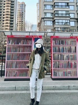「PULL&BEAR（プルアンドベア）のアイテム（トレンチコート）」を使った、Summerwine607 さん（レディース・166cm）の冬コーディネート
