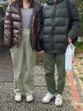 「sango（sango）のアイテム（スラックス）」を使った、maruさん（レディース・166cm）の春コーディネート