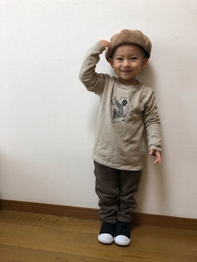 「Laundry（ランドリー）のアイテム（パンツ）」を使った、akiruさん（キッズ・90cm）の秋コーディネート