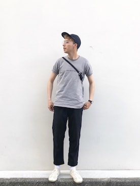 「NUMERALS（ヌメラルズ）のアイテム（帽子）」を使った、Thales/タレスさん（メンズ・179cm）の夏コーディネート