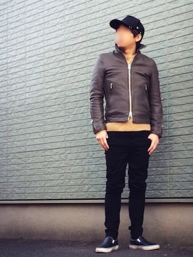 「mastermind JAPAN（マスターマインド）のアイテム（帽子）」を使った、のぶさん（メンズ・167cm）の冬コーディネート