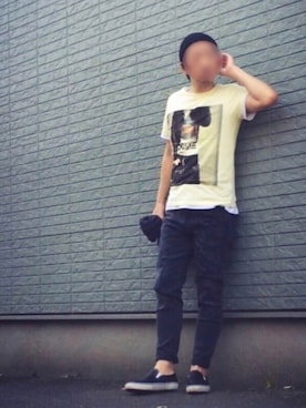「TOPMAN（トップマン）のアイテム（Tシャツ/カットソー）」を使った、のぶさん（メンズ・167cm）の春コーディネート