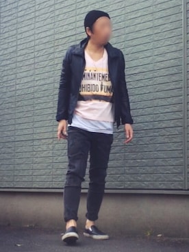 「ピンクTシャツ」｜「アイテム（ジャケット/アウター）」を使った、のぶさん（メンズ・167cm）の春コーディネート