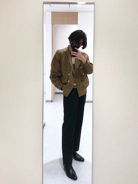 「CELINE」｜「アイテム（スラックス）」を使った、𝐼さん（メンズ・178cm）の春コーディネート