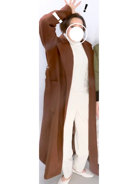 「Ambre Neige（アンブルネージュ）のアイテム（チェスターコート）」を使った、ARさん（レディース・159cm）の冬コーディネート