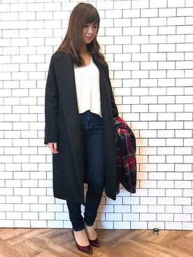 「DHOLIC（ディーホリック）のアイテム（その他アウター）」を使った、ももこさん（レディース・158cm）の冬コーディネート