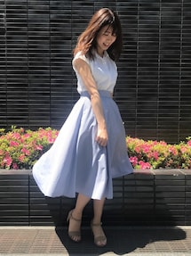 ミネラル16　yuuサマ UNIQLO（ユニクロ）の「サーキュラースカート（ストライプ・丈標準73