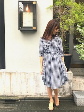 「アイテム（シャツワンピース）」を使った、ももこさん（レディース・158cm・20代）の夏コーディネート