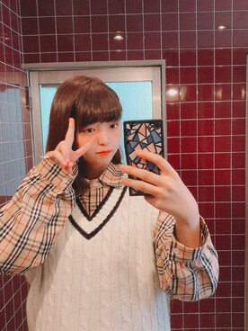 「BURBERRY（バーバリー）のアイテム（トップス、ブラウン系）」を使った、ゆきさん（レディース・160cm）の秋コーディネート