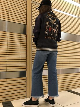 「NEWERA」｜「アイテム（ブルゾン）」を使った、MURATA AYAKOさん（レディース・158cm）の冬コーディネート