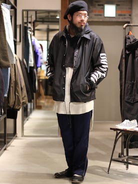 「SASQUATCHfabrix.（サスクワァッチファブリックス）のアイテム」を使った、菅原 大翔さん（メンズ・173cm）の冬コーディネート