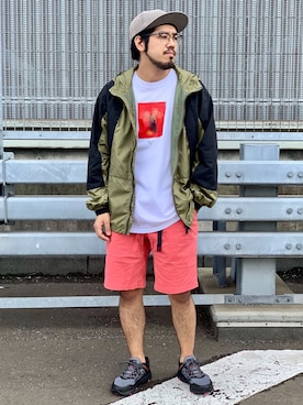 「SURROUND（サラウンド）のアイテム」を使った、菅原 大翔さん（メンズ・173cm）の夏コーディネート