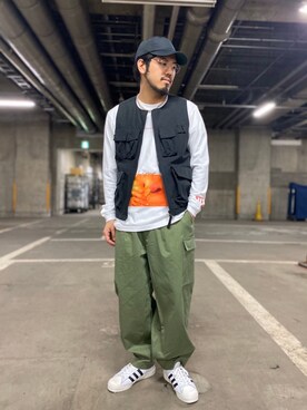 「WILD THINGS（ワイルドシングス）のアイテム（その他アウター）」を使った、菅原 大翔さん（メンズ・173cm）の春コーディネート
