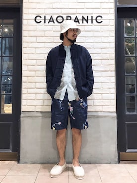「suicoke（スイコック）のアイテム（スリッポン）」を使った、菅原 大翔さん（メンズ・173cm）の春コーディネート