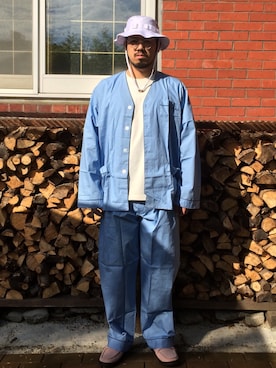 「MANEBU（マネブ）のアイテム（サンダル）」を使った、菅原 大翔さん（メンズ・173cm）の夏コーディネート