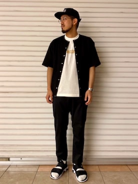 「WILD THINGS（ワイルドシングス）のアイテム（スラックス）」を使った、菅原 大翔さん（メンズ・173cm）の春コーディネート