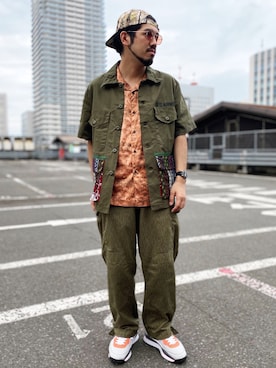 「THUMPERS BROOKLYN NYC USA（サンパース）のアイテム」を使った、菅原 大翔さん（メンズ・173cm）の夏コーディネート