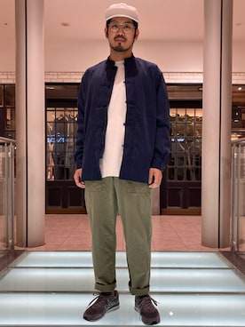 「BRAIN DEAD（ブレインデット）のアイテム（帽子）」を使った、菅原 大翔さん（メンズ・173cm）の夏コーディネート