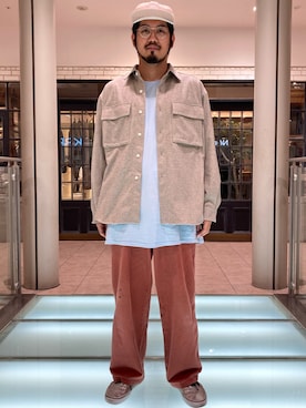 「BRAIN DEAD（ブレインデット）のアイテム（帽子）」を使った、菅原 大翔さん（メンズ・173cm）の秋コーディネート