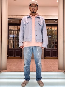 「BRAIN DEAD（ブレインデット）のアイテム（帽子）」を使った、菅原 大翔さん（メンズ・173cm）の秋コーディネート